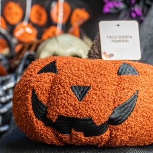 Faux Sherpa Pumpkin Pillow